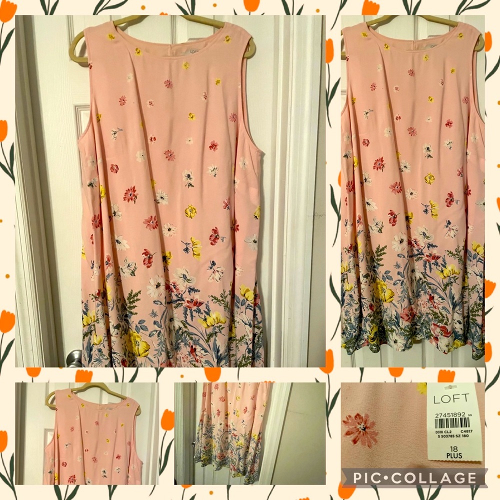 NWT! Gorgeous LOFT sleeveless dress perfect for Spring/Easter. Size 18 Plus.
